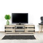 Steigerhouten TV meubel Weston met industriele scharnieren