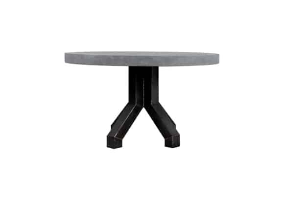 Ronde betonlook tafel Upton met robuuste stalen poot