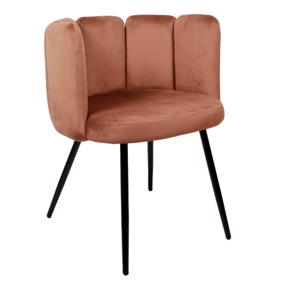 High five chair velvet - koper