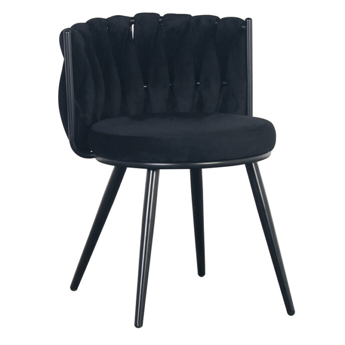 Moon chair velvet - zwart