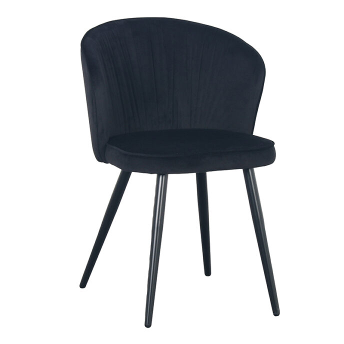 River chair velvet - zwart