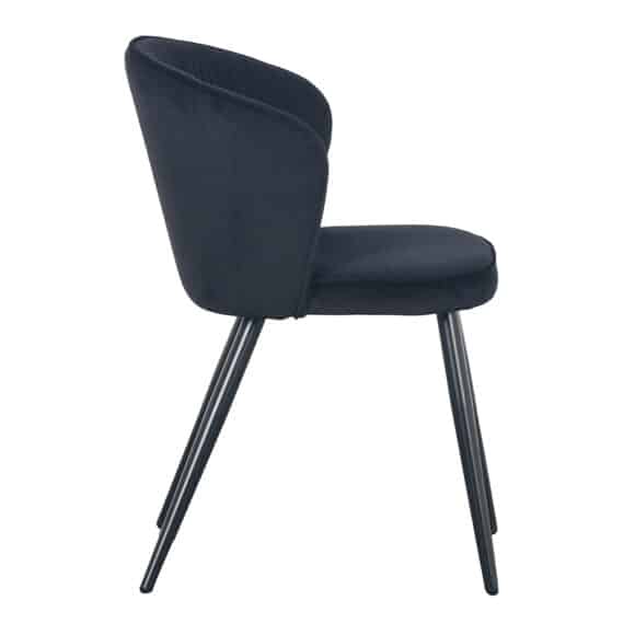 River chair velvet - zwart