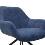 Fauteuil Emily donkerblauw ribstof