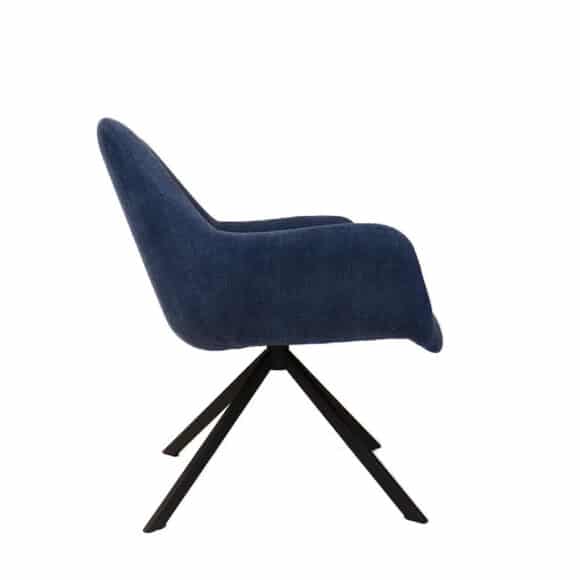 Fauteuil Emily donkerblauw ribstof