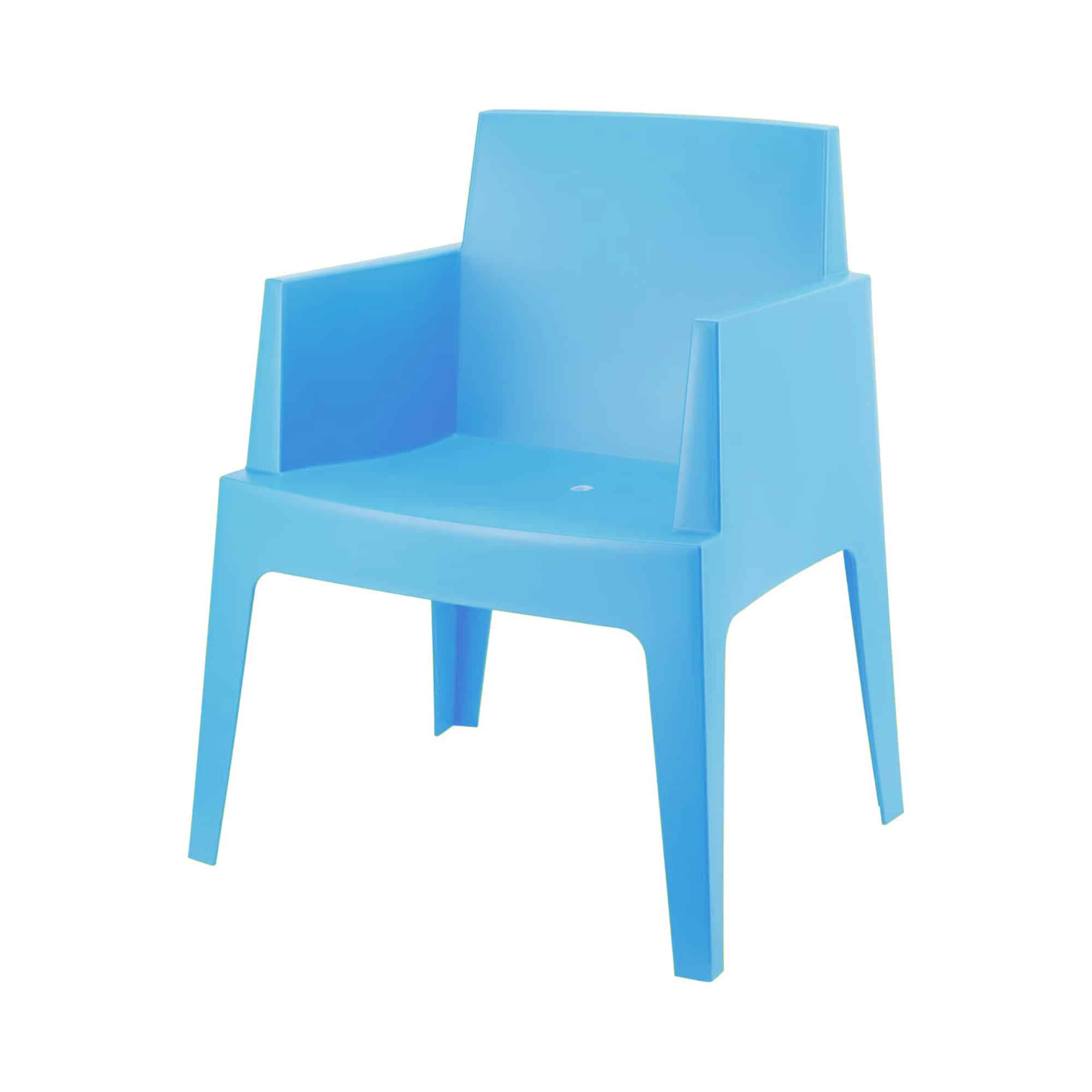 Steigerhouttrend Box stoel lichtblauw kunststof