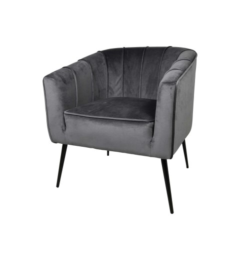 Fauteuil Chester donkergrijs velours